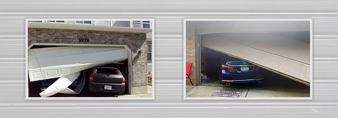 Repair Commercial Garage Door Got Hit By A Car in Newmarket, Ontario